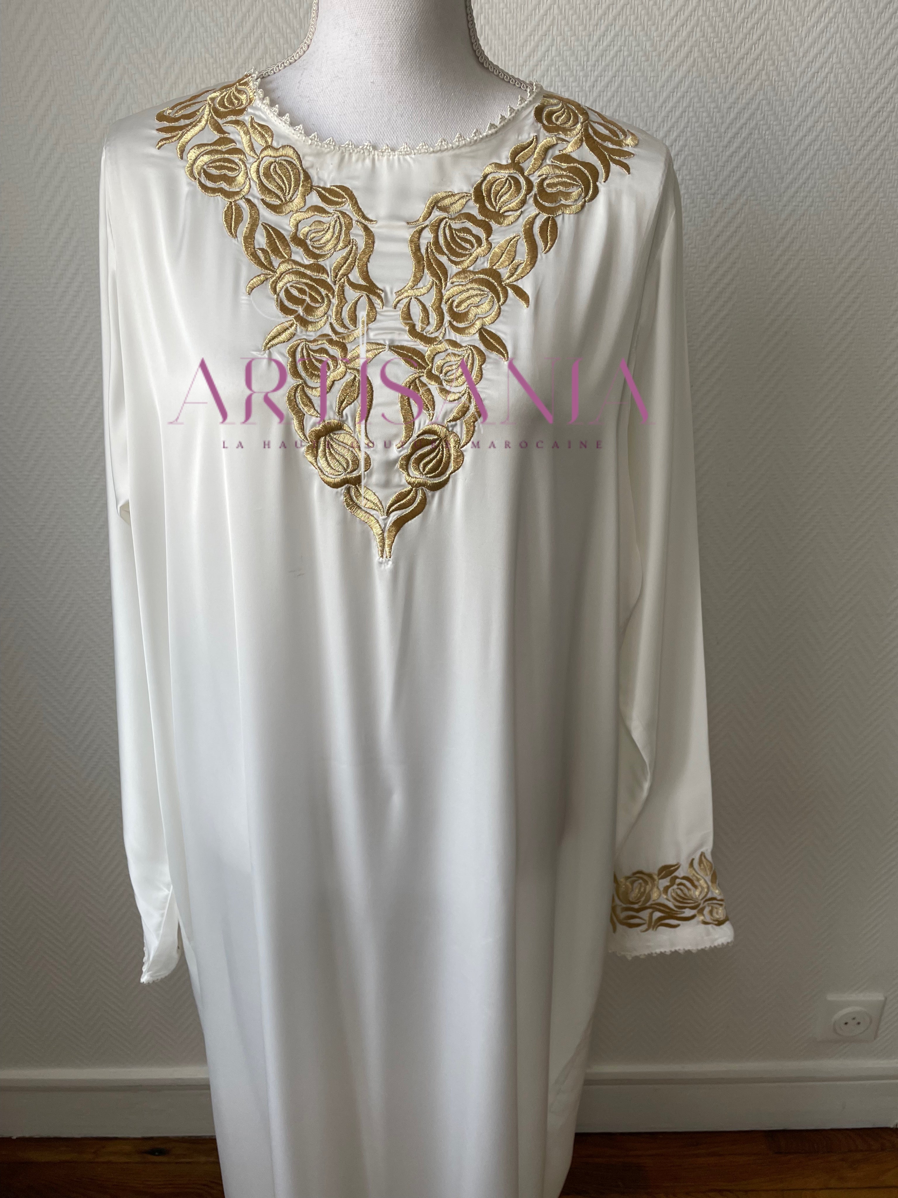 Jellaba marocaine deux pièces avec rayures - modèle Samara