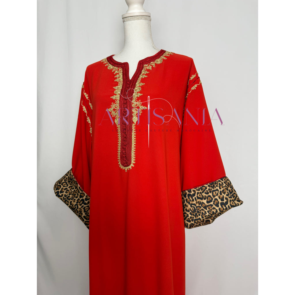Gandoura marocaine -  motifs léopards 🐆✨
