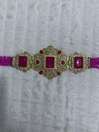 Ceinture métallique ajustable - ornée de perles colorées ✨🩷