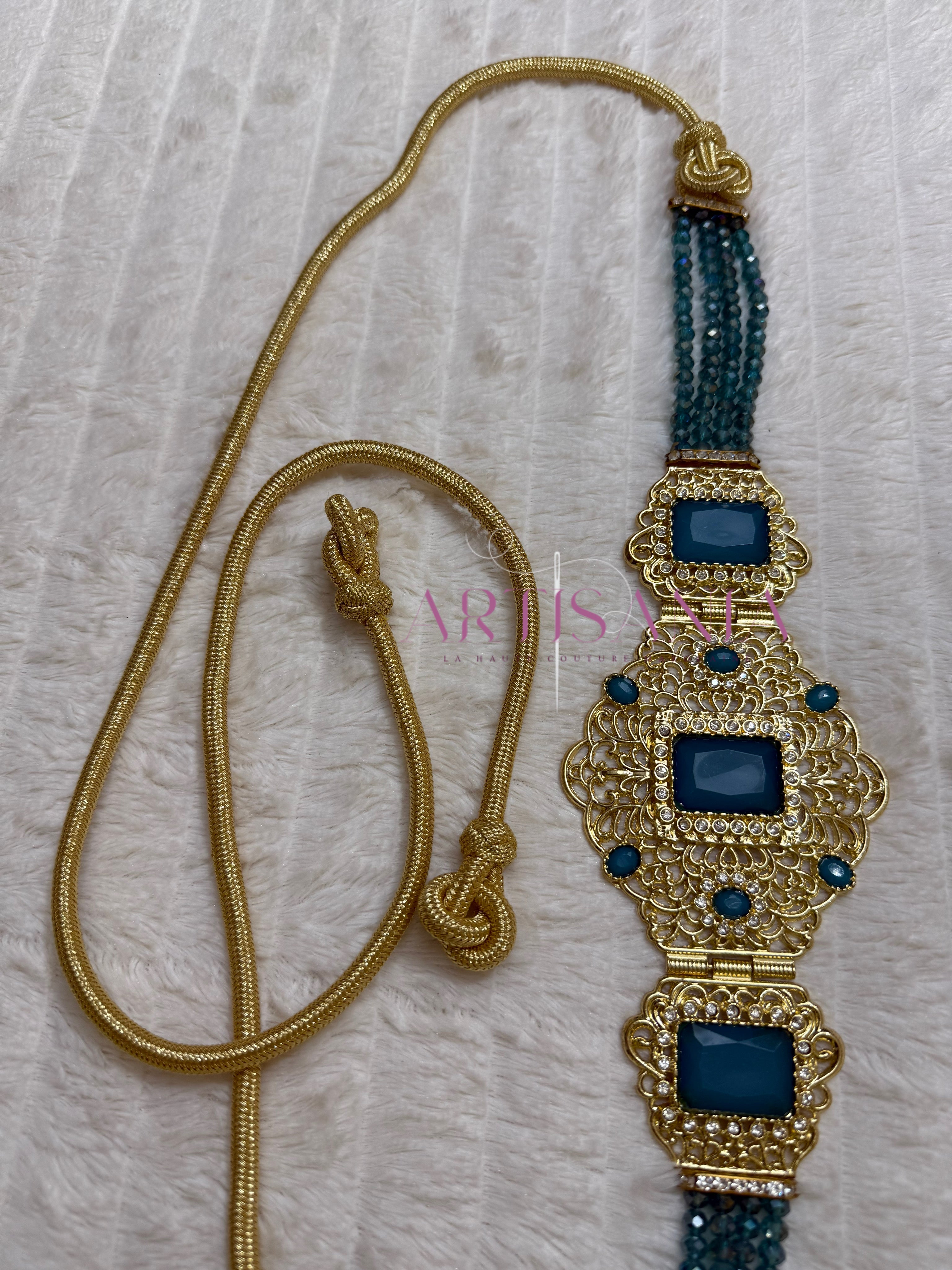 Ceinture métallique ajustable - ornée de perles colorées ✨🩷