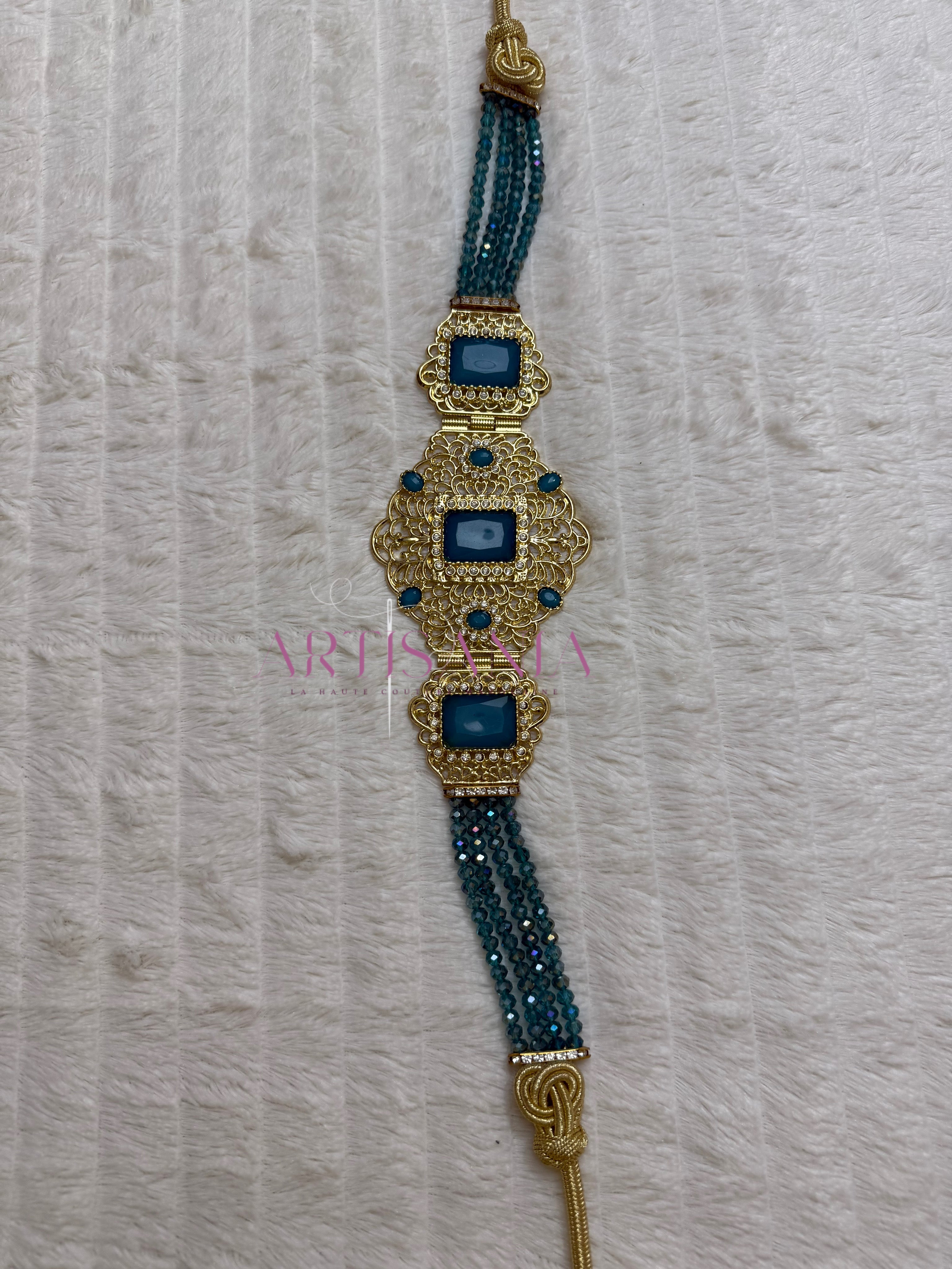 Ceinture métallique ajustable - ornée de perles colorées ✨🩷