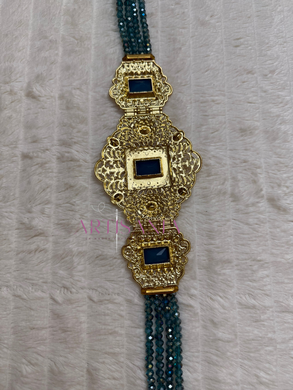 Ceinture métallique ajustable - ornée de perles colorées ✨🩷