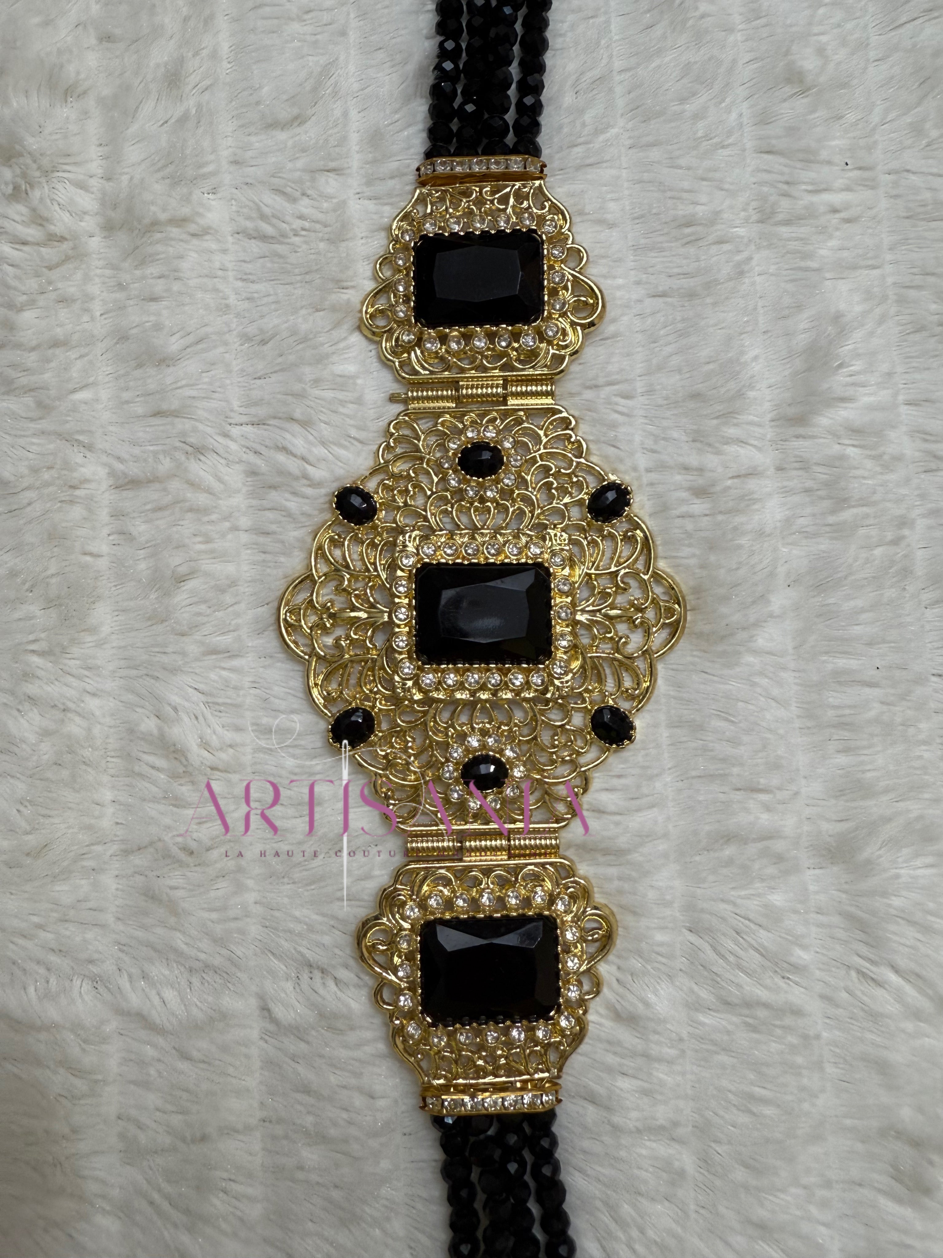 Ceinture métallique ajustable - ornée de perles colorées ✨🩷