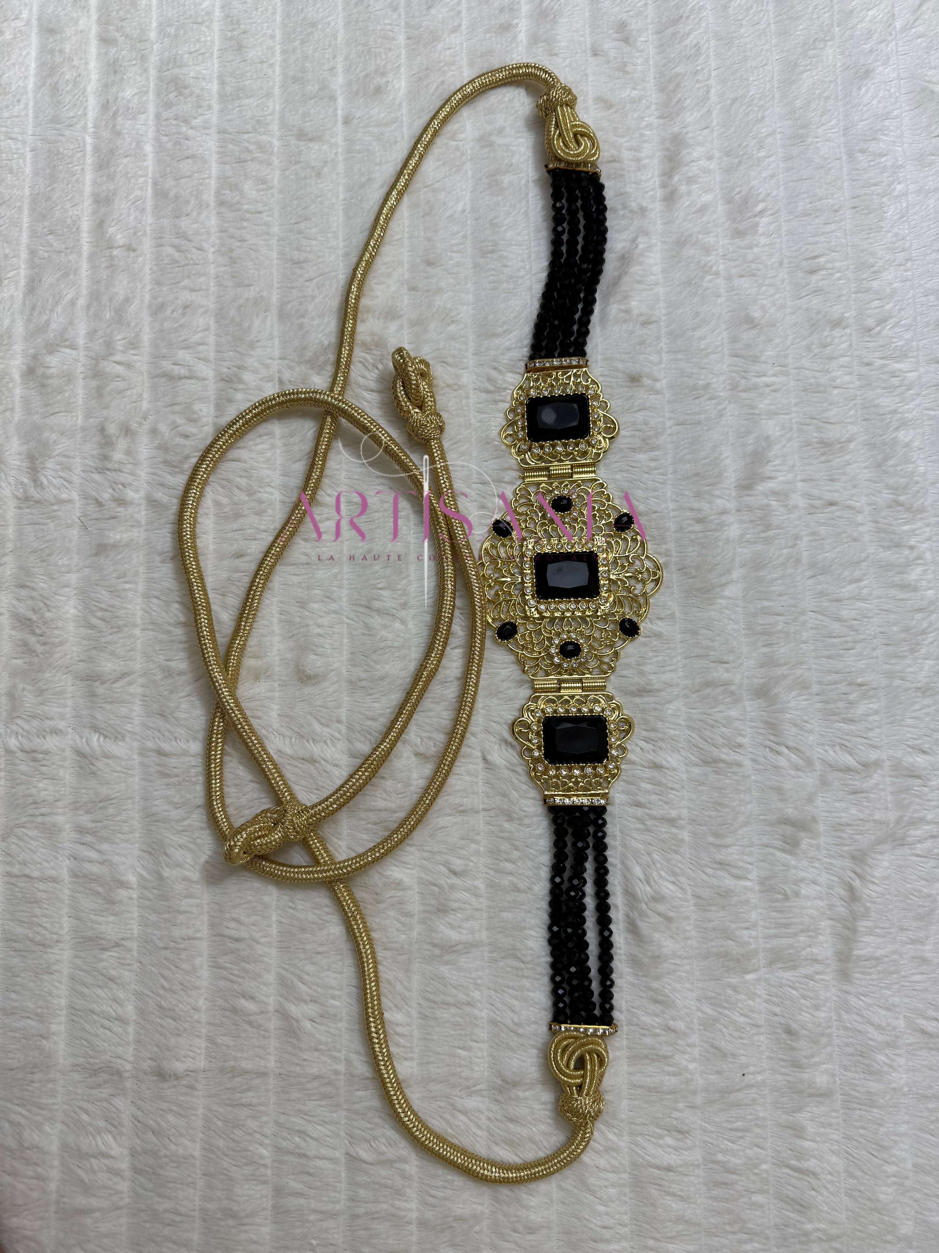 Ceinture métallique ajustable - ornée de perles colorées ✨🩷