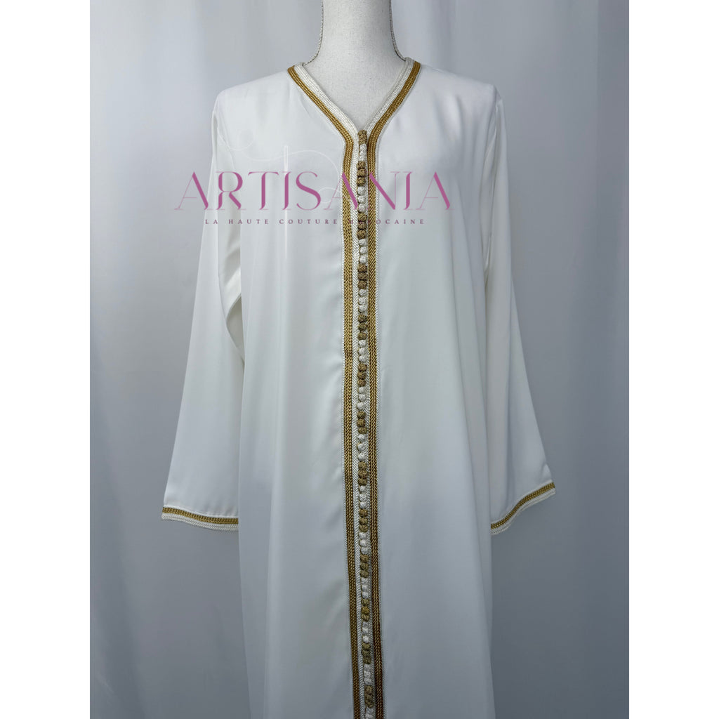 Takchita marocaine blanche et doré - modèle Linda ✨🤍