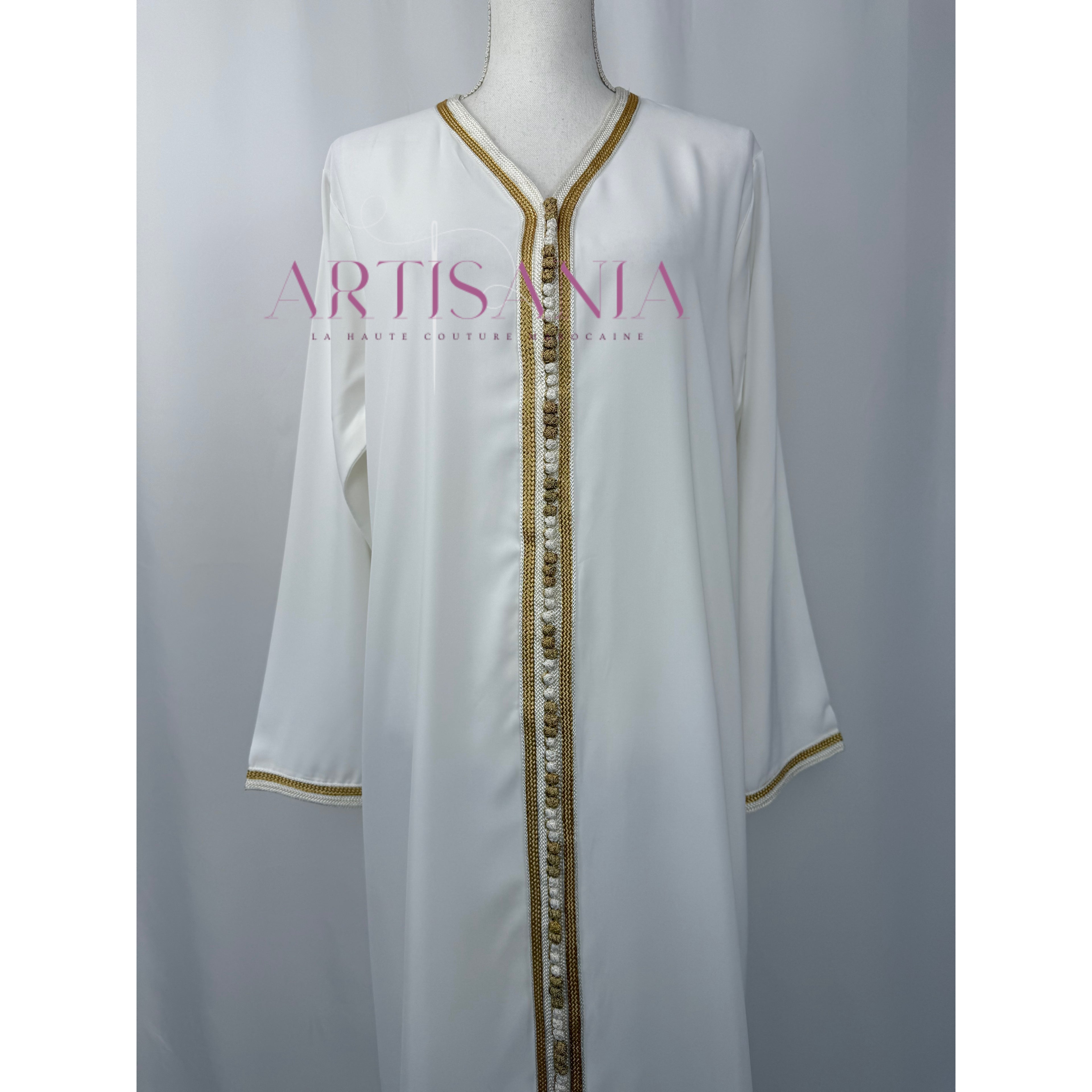 Takchita marocaine blanche et doré - modèle Linda ✨🤍