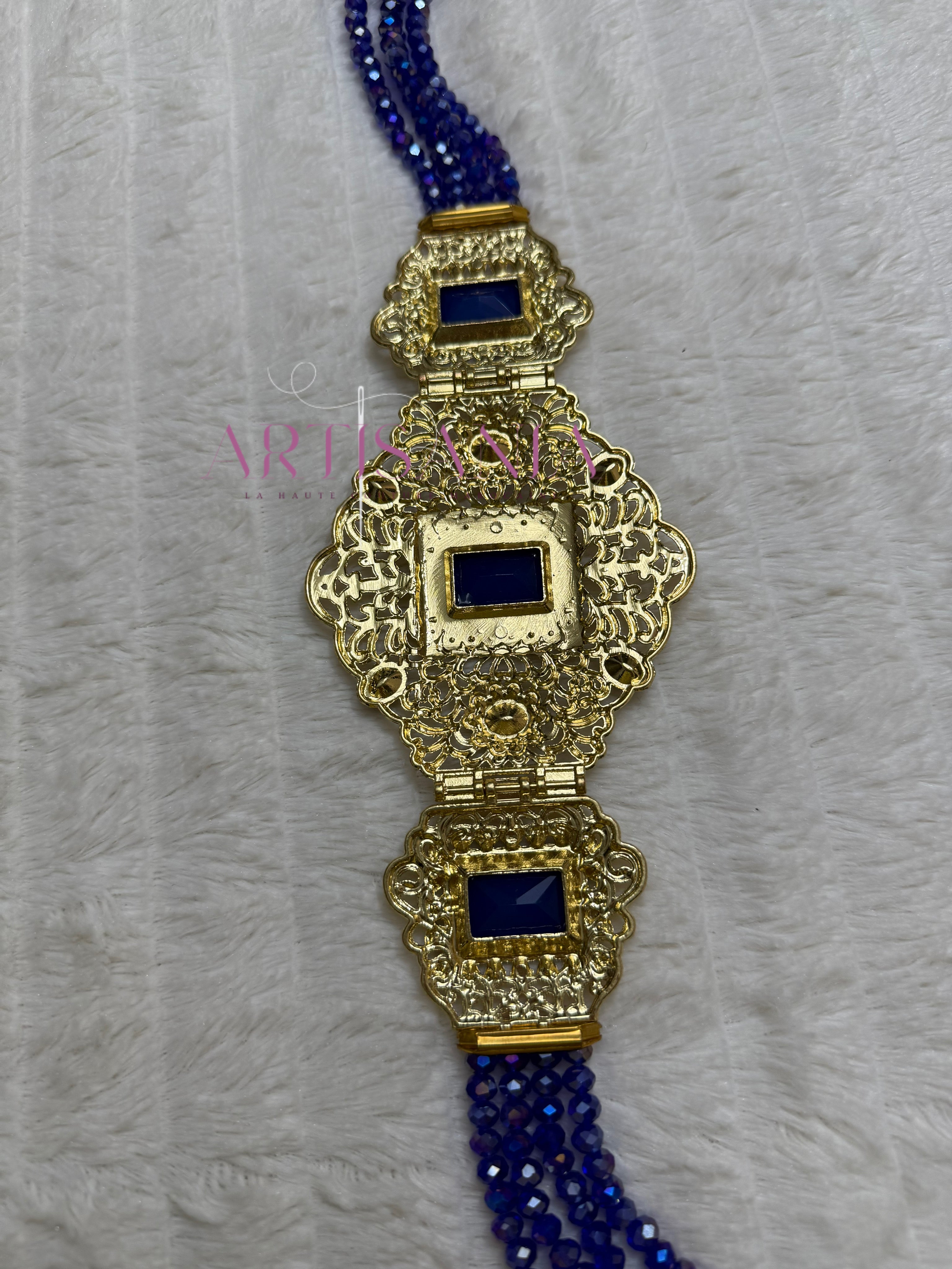 Ceinture métallique ajustable - ornée de perles colorées ✨🩷