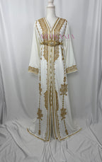 Takchita marocaine blanche et doré - modèle Stella ✨🤍