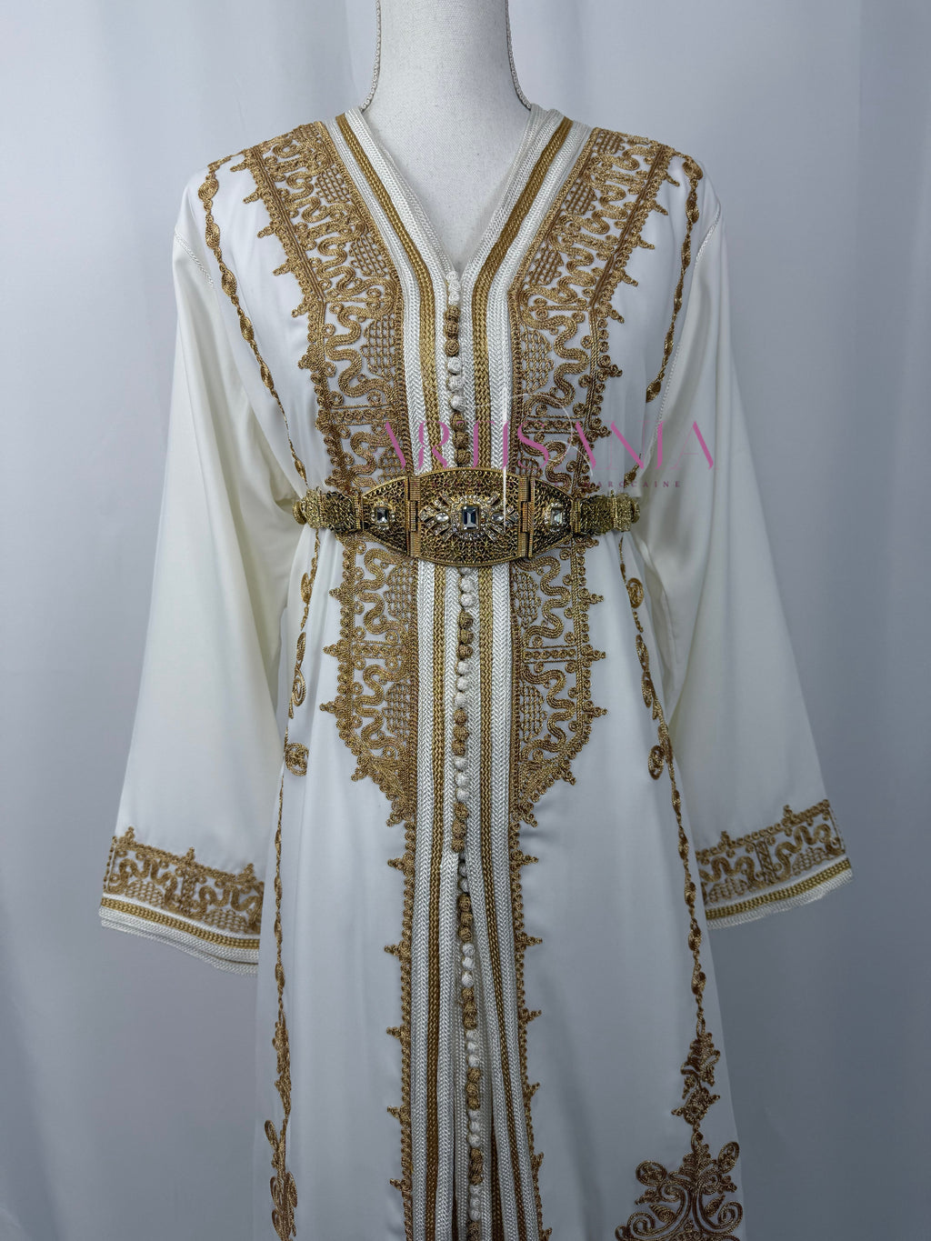 Takchita marocaine blanche et doré - modèle Stella ✨🤍