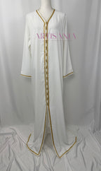 Takchita marocaine blanche et doré - modèle Stella ✨🤍