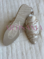 Babouche marocaine plate avec motifs - modèle Vanessa