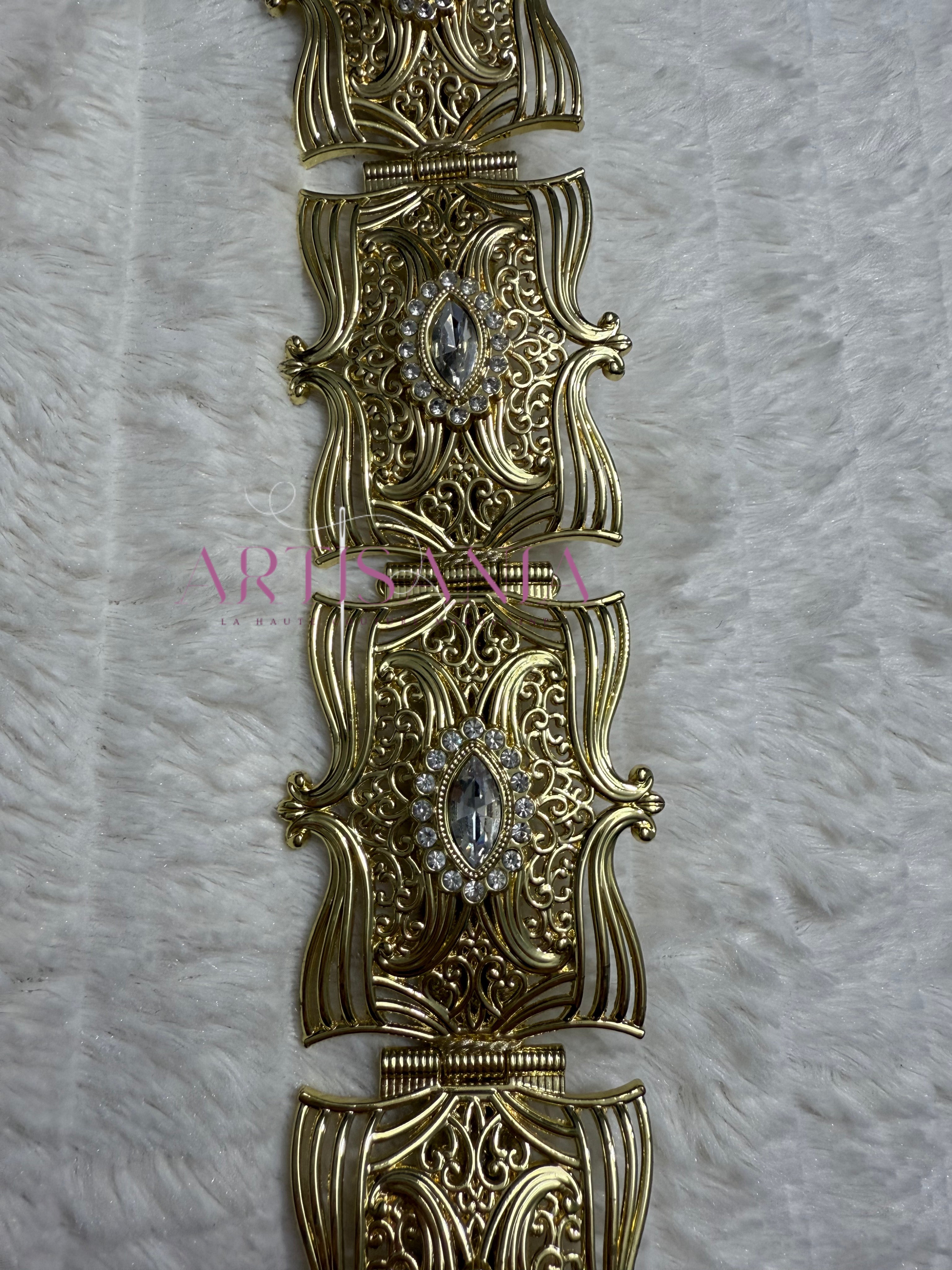 Ceinture métallique - dorée ajustable pour vos tenues simples ou traditionnelles 🇲🇦✨