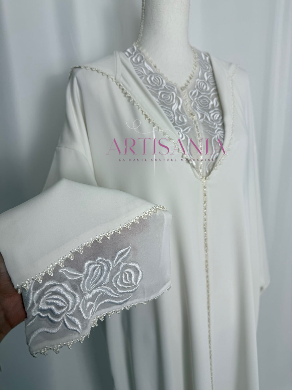 Jellaba marocaine blanche deux pièces - modèle Maryam 🪡🤍