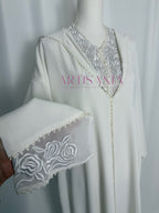 Jellaba marocaine blanche deux pièces - modèle Maryam 🪡🤍