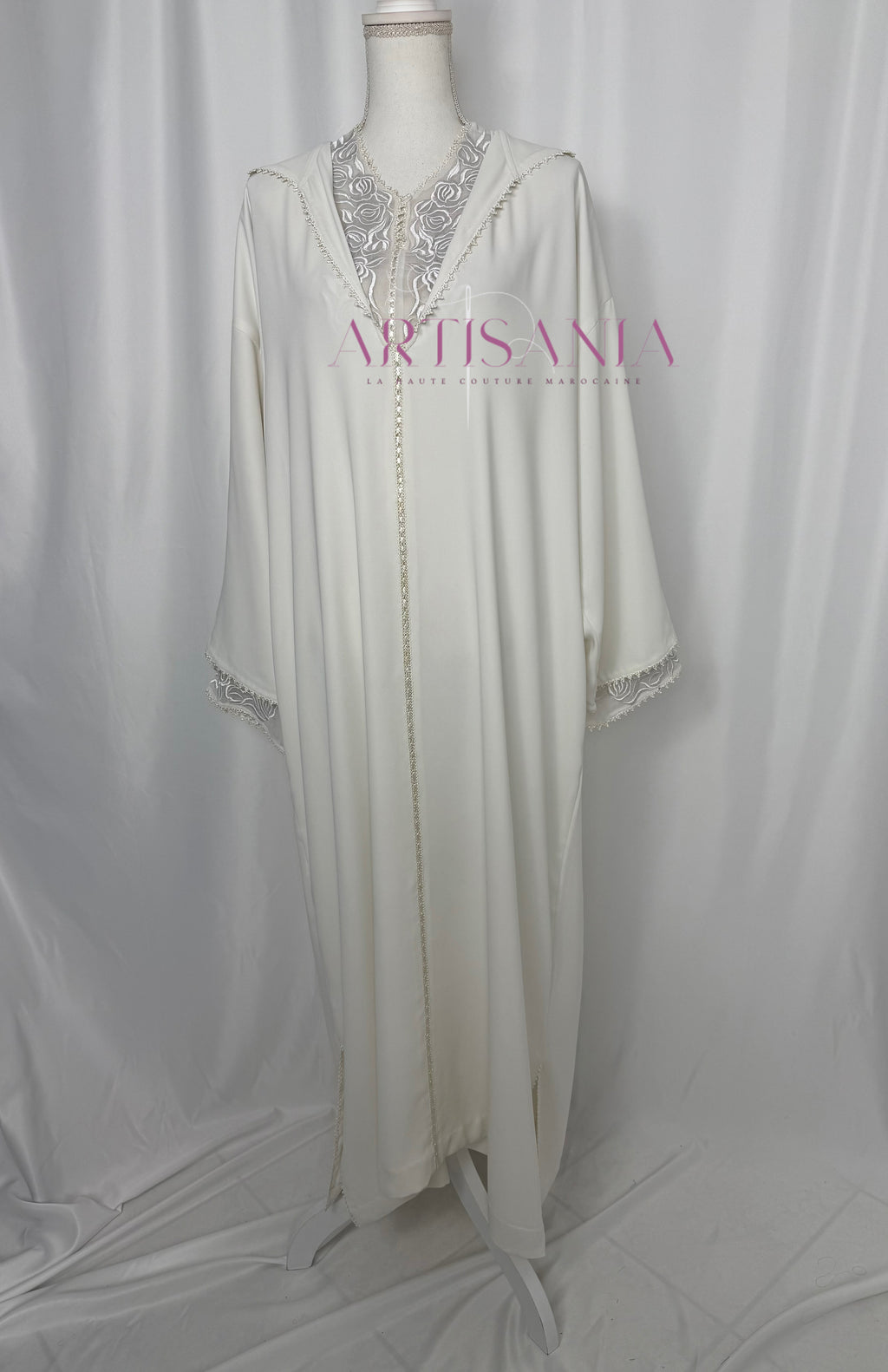 Jellaba marocaine blanche deux pièces - modèle Maryam 🪡🤍