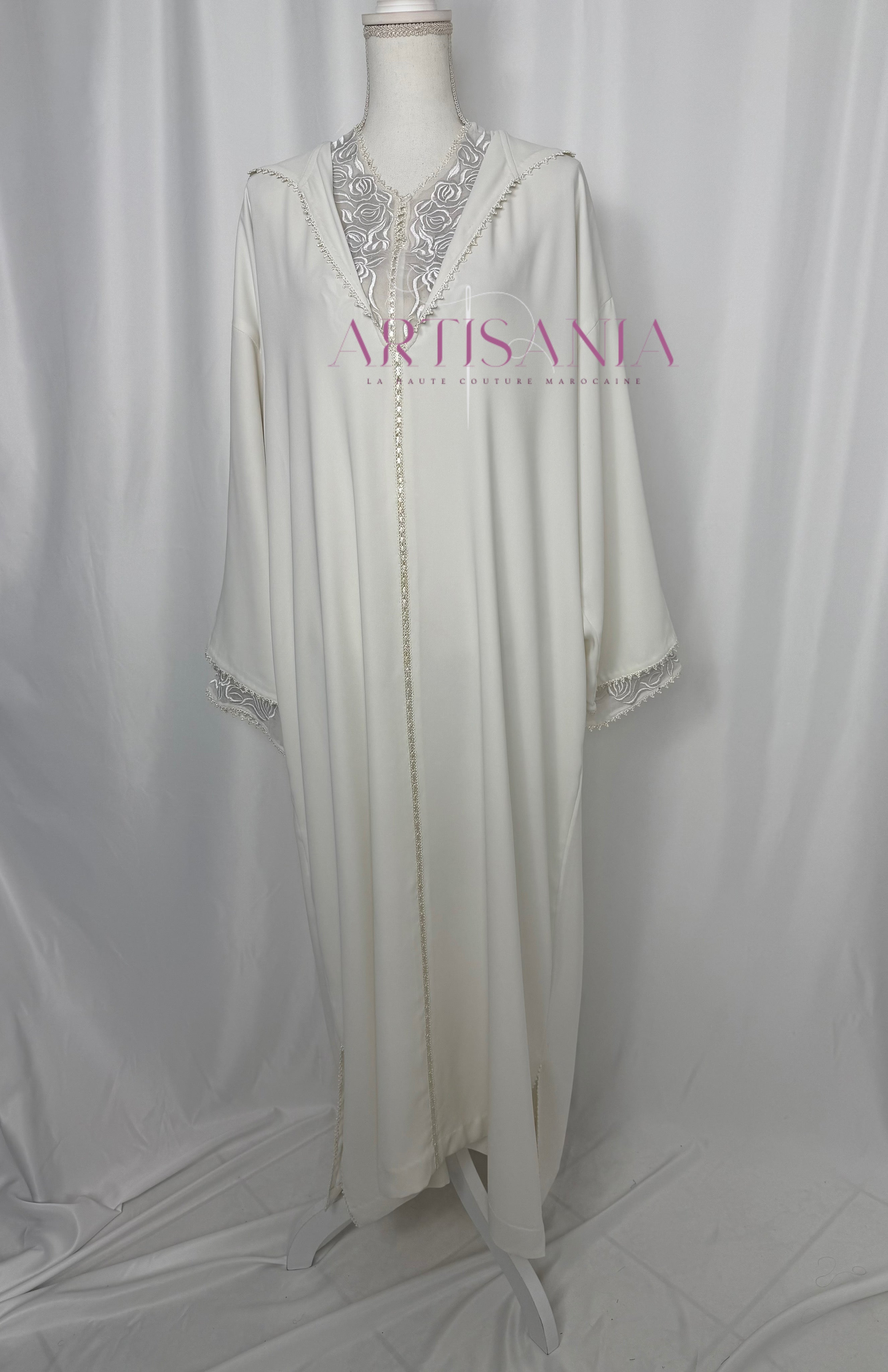 Jellaba marocaine blanche deux pièces - modèle Maryam 🪡🤍