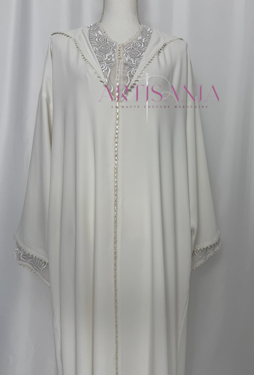 Jellaba marocaine blanche deux pièces - modèle Maryam 🪡🤍