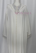 Jellaba marocaine blanche deux pièces - modèle Maryam 🪡🤍