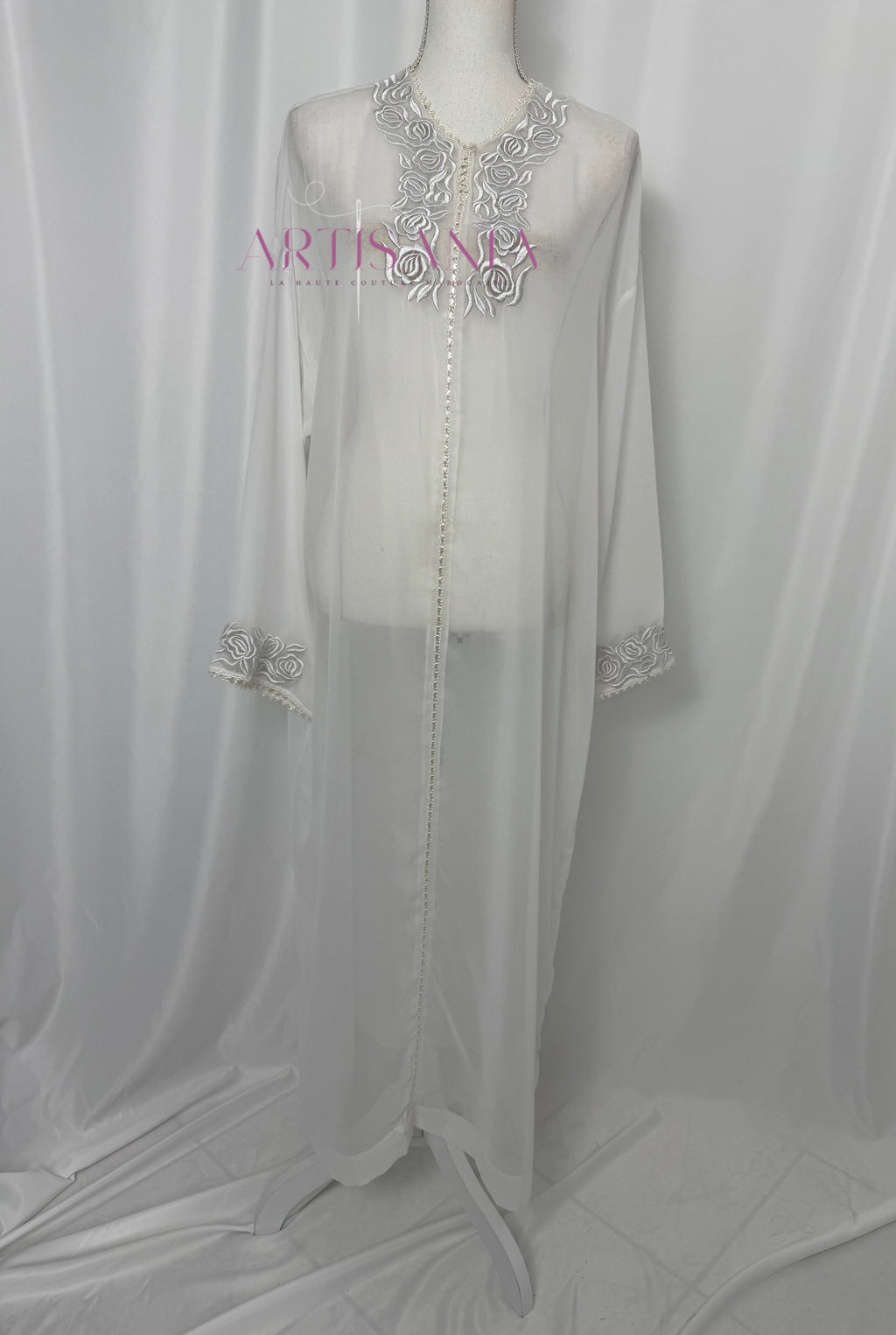 Jellaba marocaine blanche deux pièces - modèle Maryam 🪡🤍