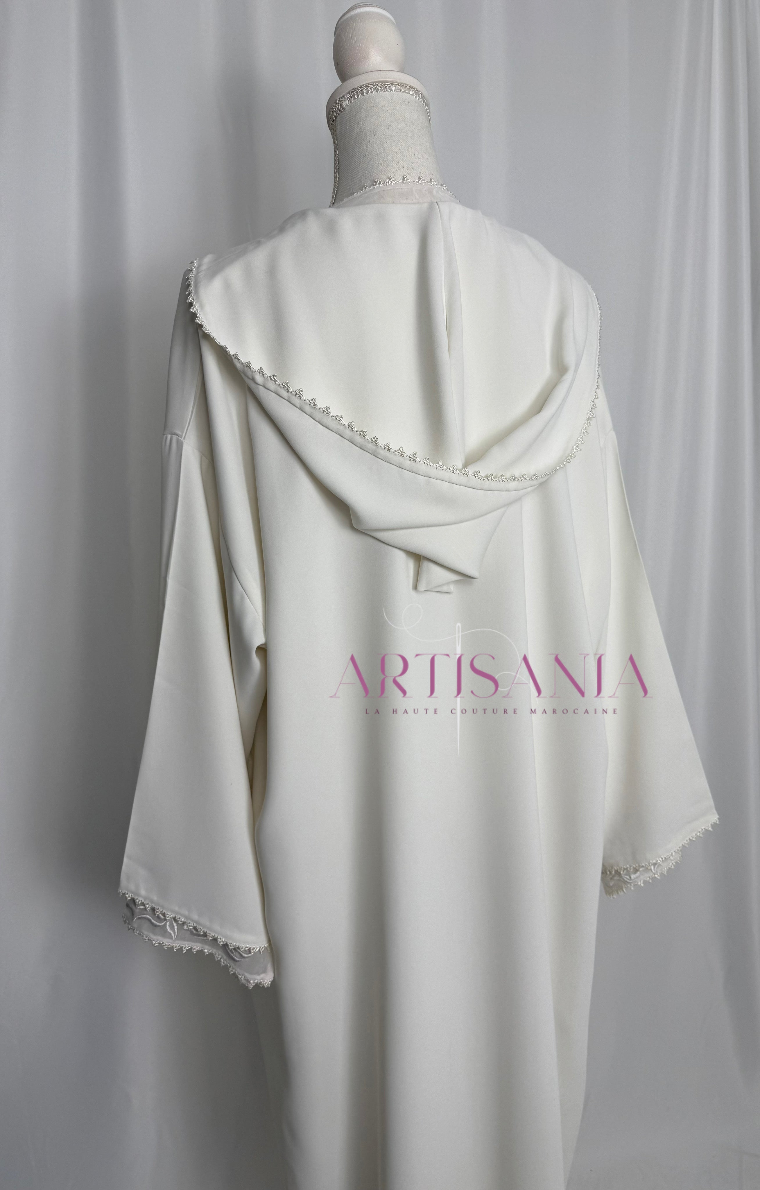 Jellaba marocaine blanche deux pièces - modèle Maryam 🪡🤍