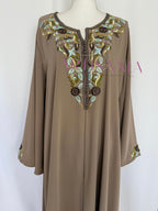 Gandoura marocaine brodée mi longue - modèle Souad 💐✨