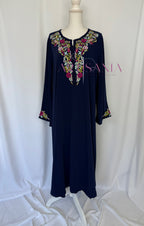 Gandoura marocaine brodée mi longue - modèle Souad 💐✨