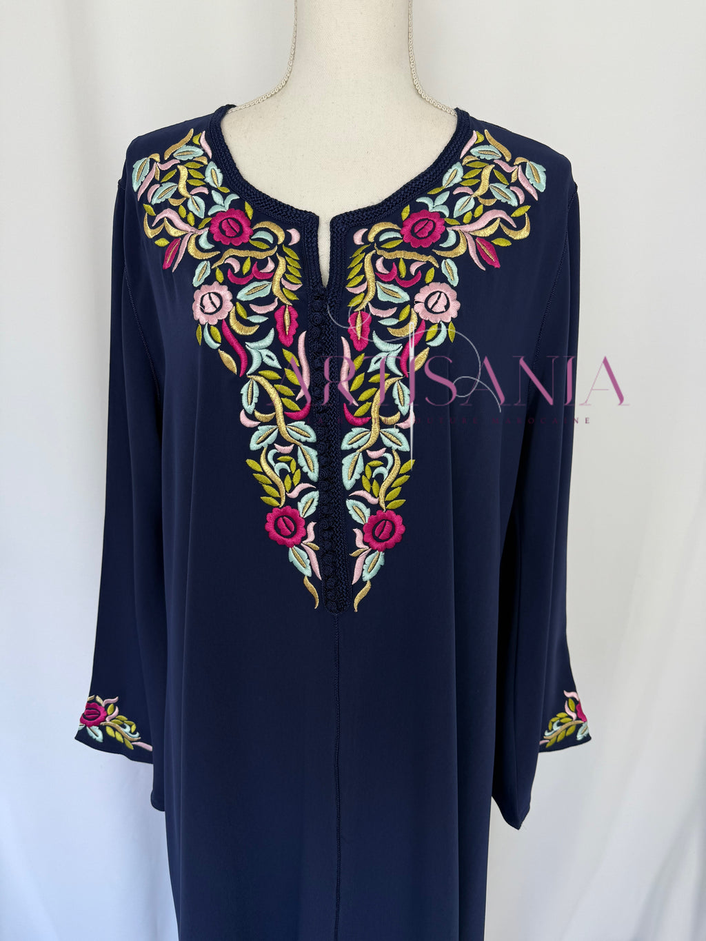Gandoura marocaine brodée mi longue - modèle Souad 💐✨