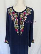 Gandoura marocaine brodée mi longue - modèle Souad 💐✨