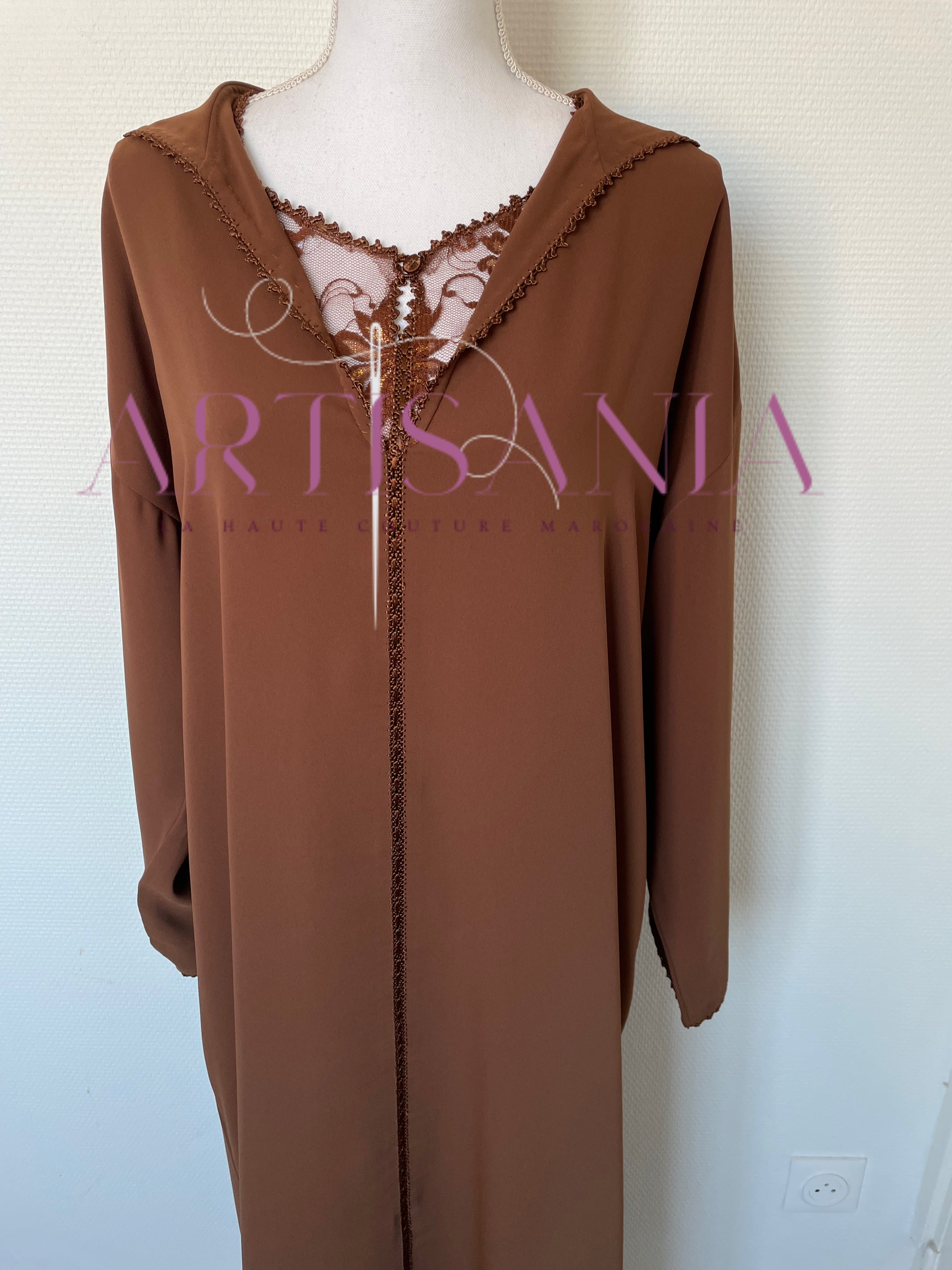 Jellaba marocaine deux pièce dentelle - modèle Radja