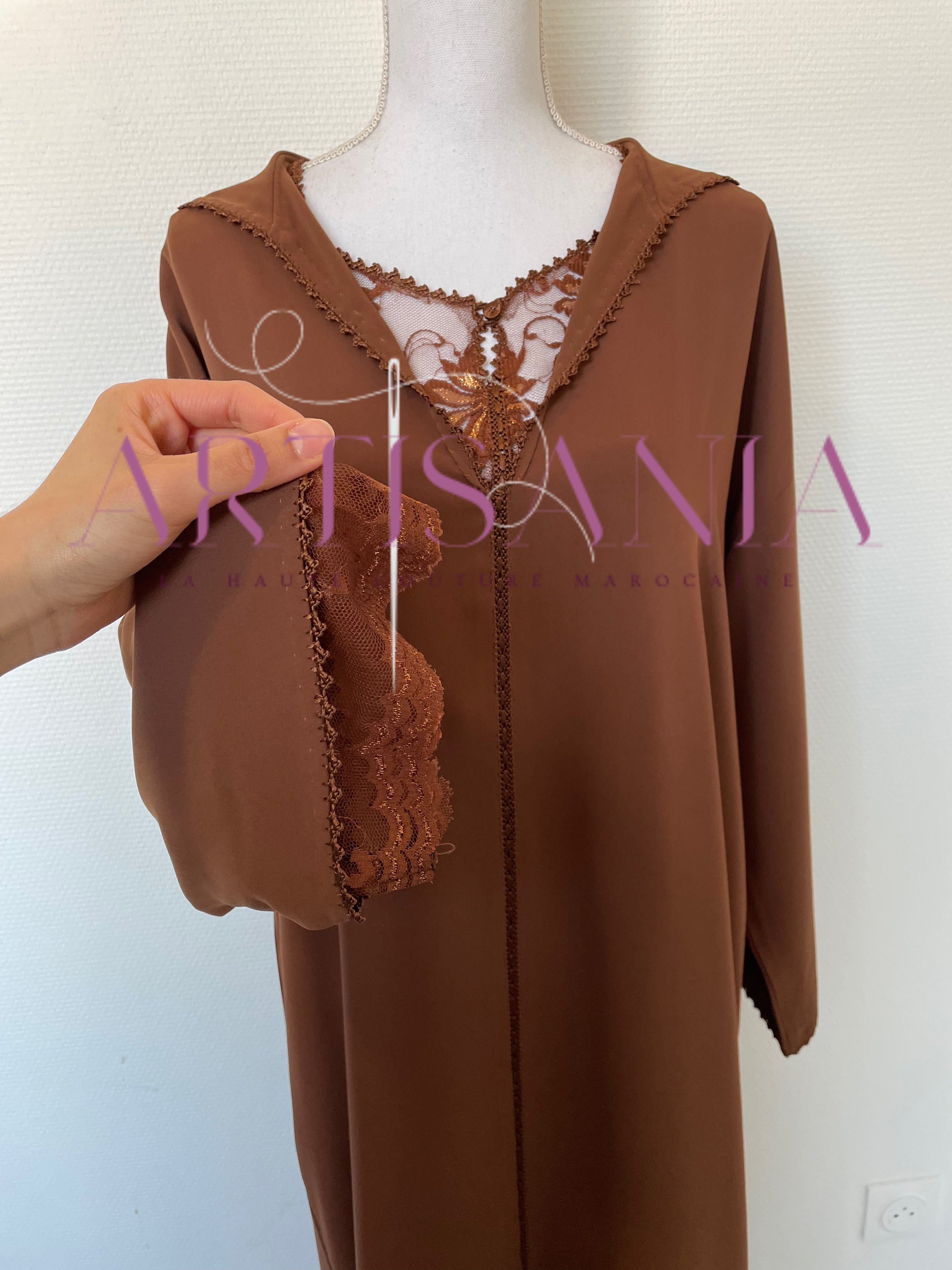 Jellaba marocaine deux pièce dentelle - modèle Radja