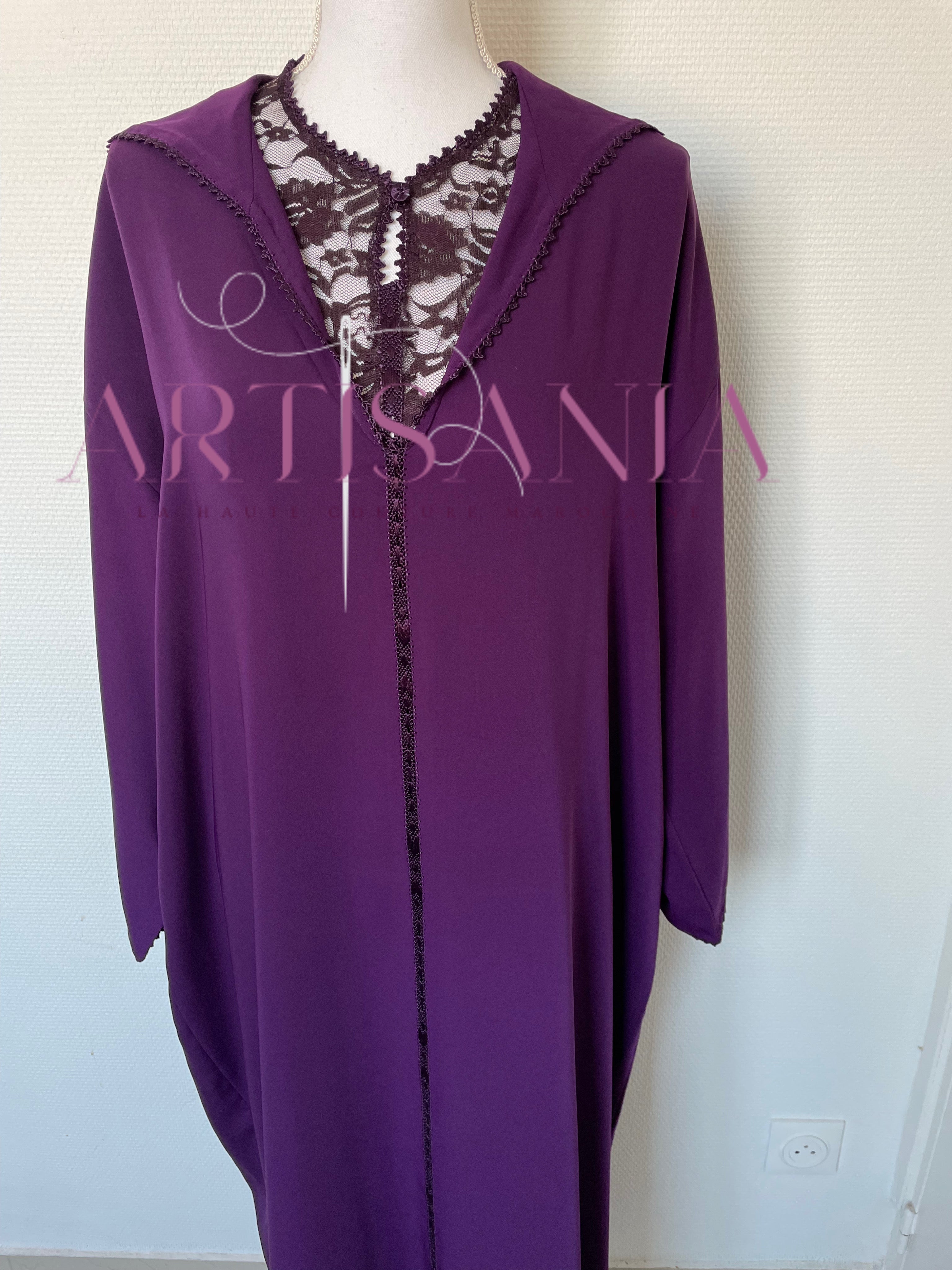 Jellaba marocaine deux pièce dentelle - modèle Radja