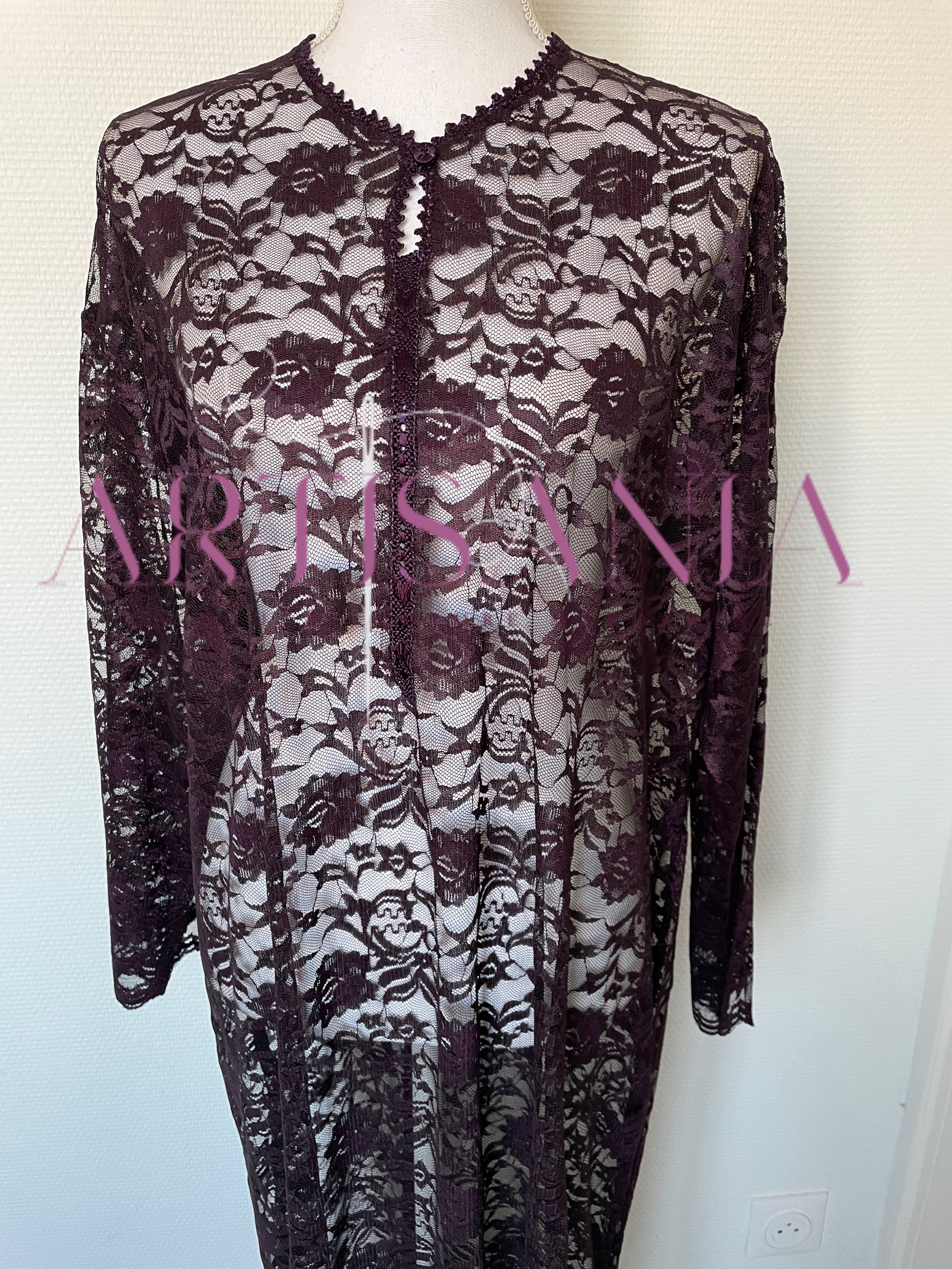 Jellaba marocaine deux pièce dentelle - modèle Radja