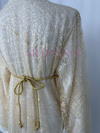 Takchita marocaine blanche avec des perles - modèle Nesrine 🤍