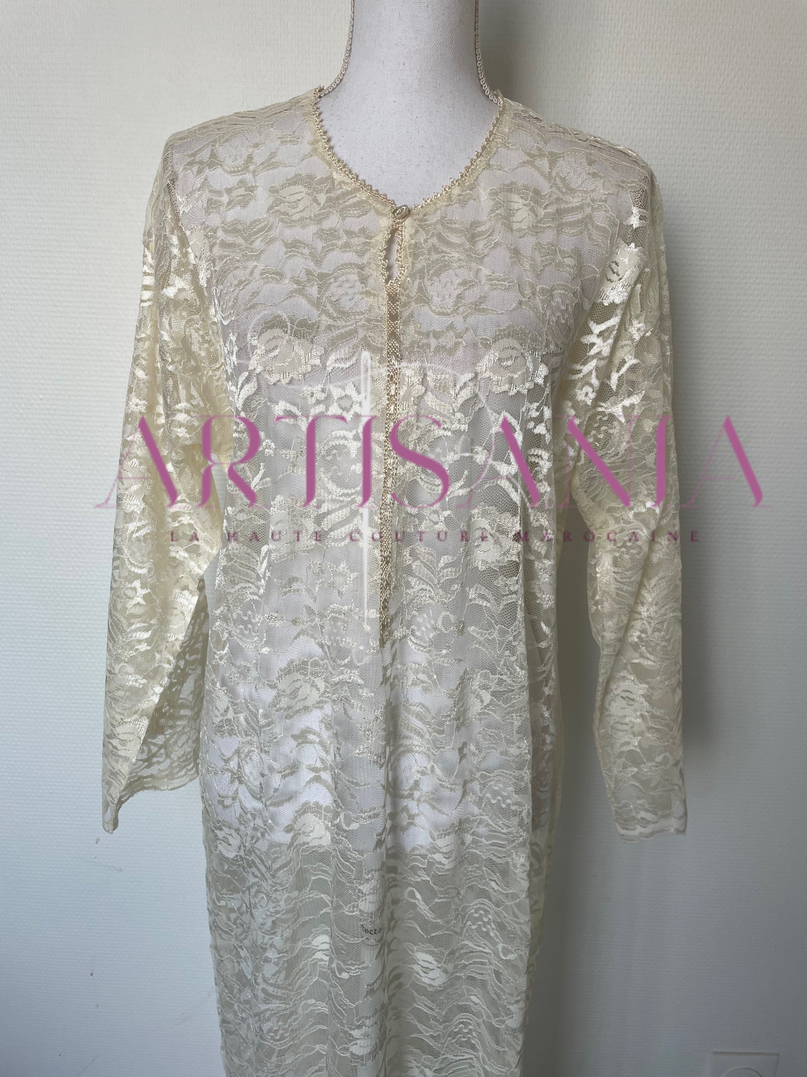 Jellaba marocaine deux pièce dentelle - modèle Radja