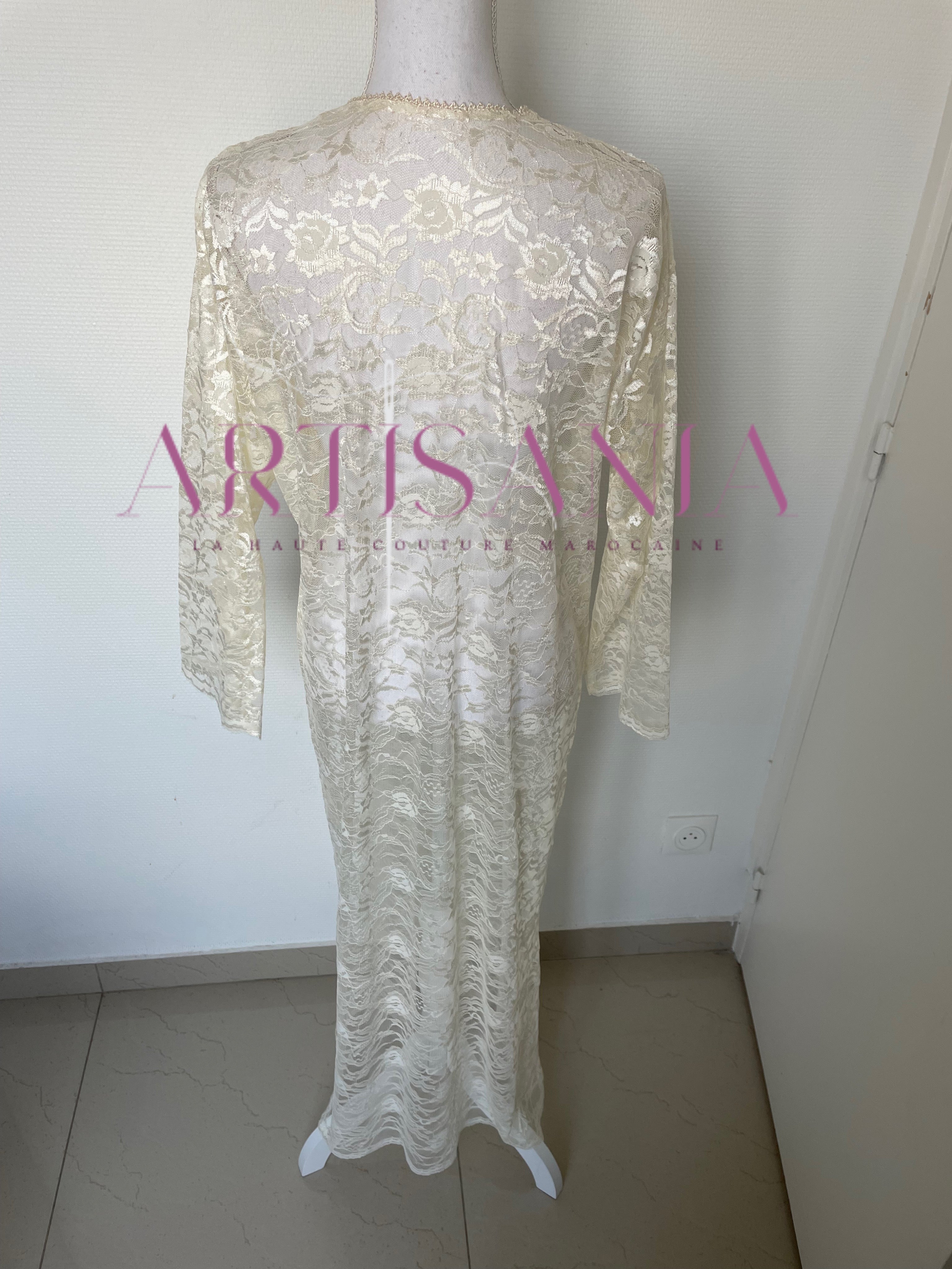 Jellaba marocaine deux pièce dentelle - modèle Radja