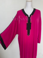 Gandoura faite main avec perles – Collection Loubna 🖤✨