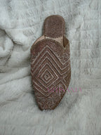 Babouche marocaine plate - modèle pailleté rose gold