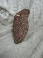 Babouche marocaine plate - modèle pailleté rose gold