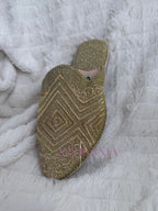 Babouche marocaine plate - modèle pailleté doré