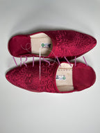 Babouche plate marocaine rouge - modèle Doriane