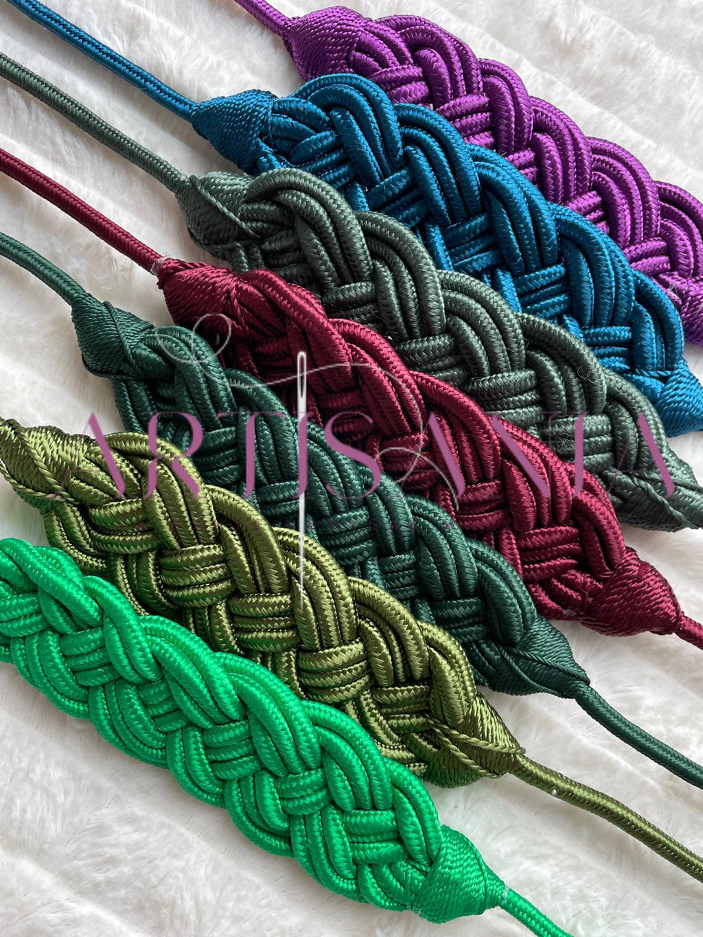 Ceintures tressées fines colorées 💚✨