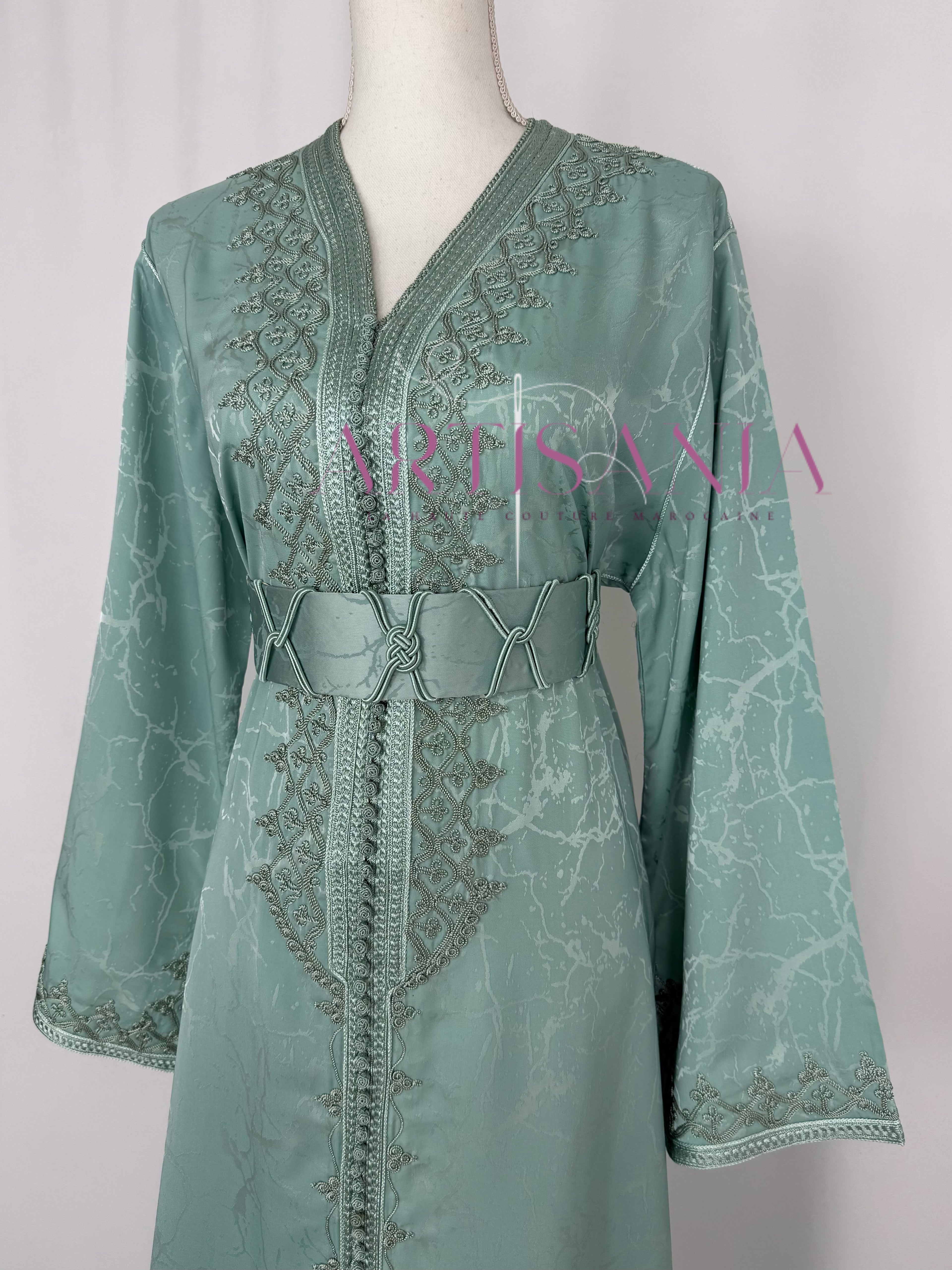 Caftan marocain modèle "Najwa" - tissu Kamkha collection Été 2026 ☀️