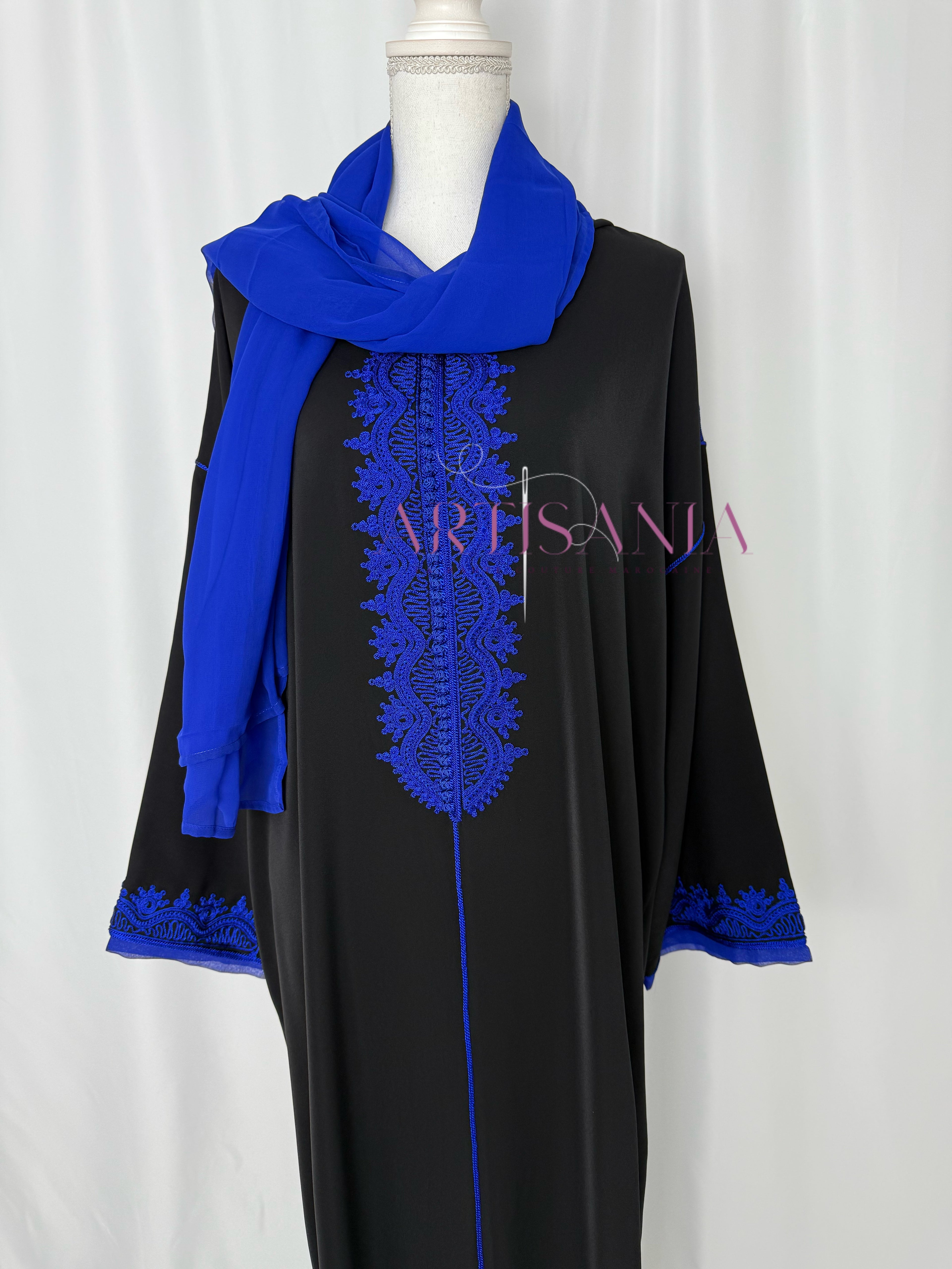 Jellaba marocaine une pièce - modèle Layal avec châle (offert)