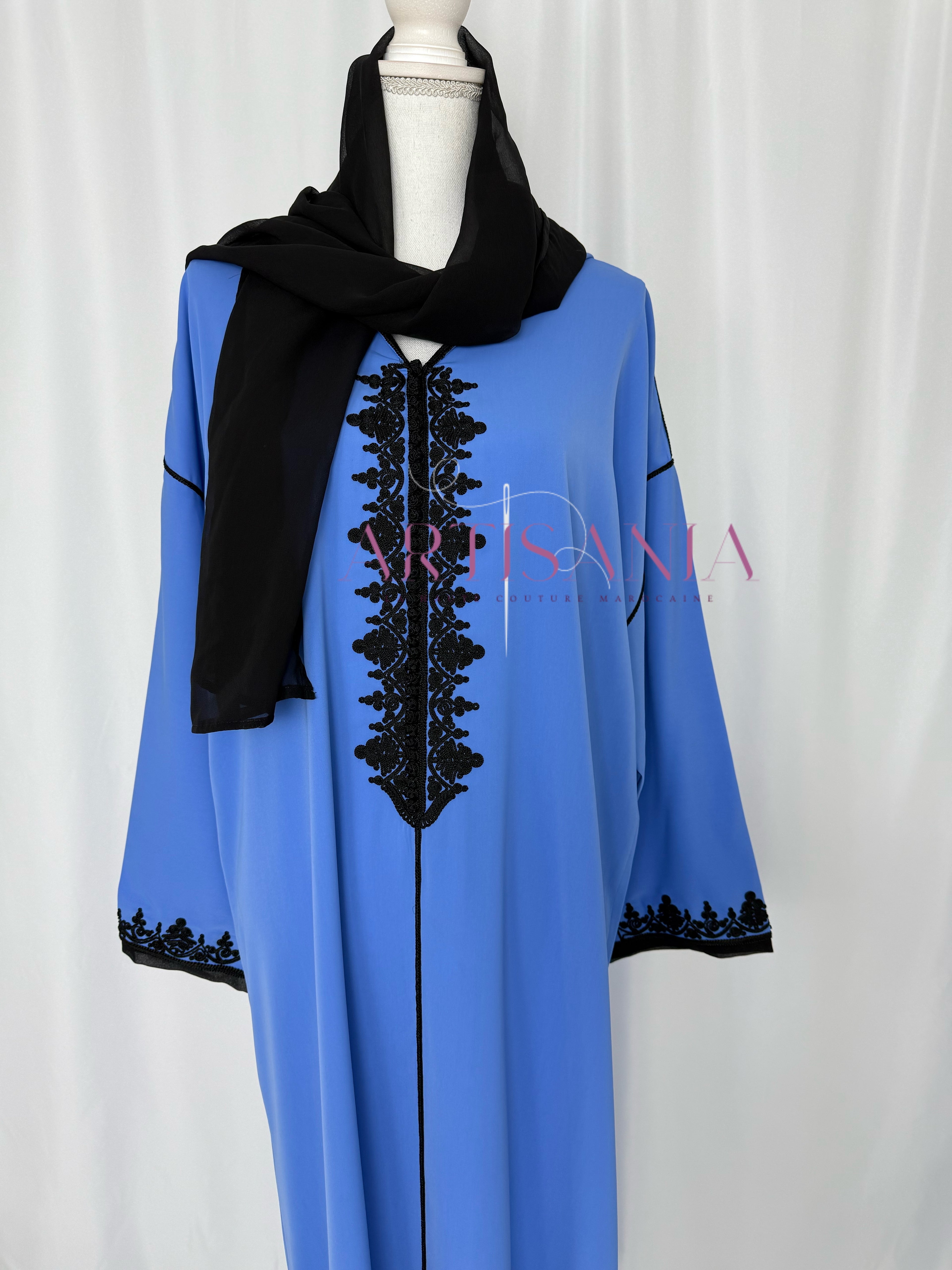 Jellaba marocaine une pièce - modèle Layal avec châle (offert)