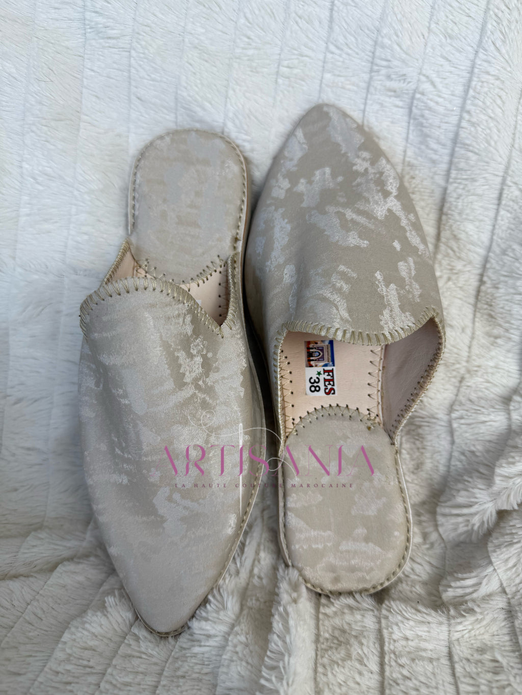 Babouche simple blanc cassé - modèle Farah