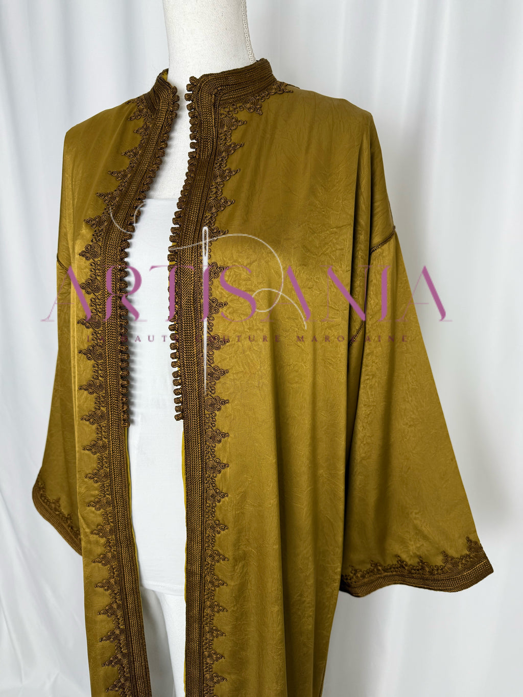 Kimono long - tissu kamkha broderies zwak maalem 🇲🇦