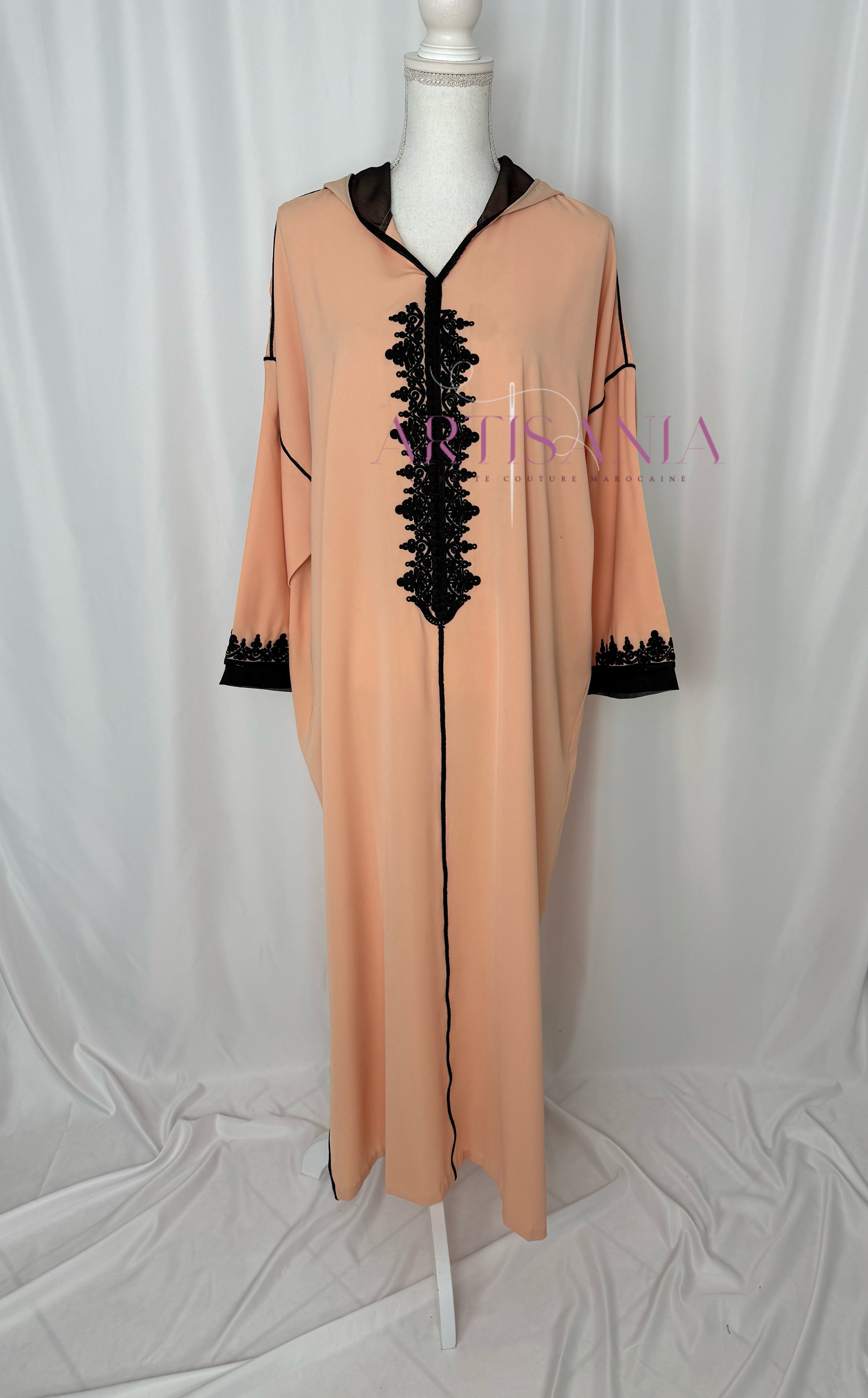 Jellaba marocaine une pièce - modèle Layal avec châle (offert)