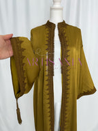 Kimono long - tissu kamkha broderies zwak maalem 🇲🇦