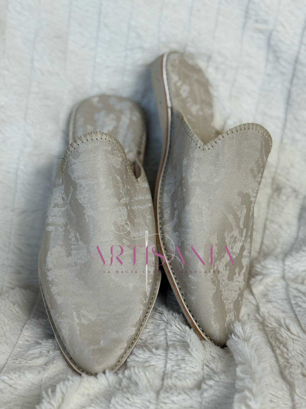 Babouche simple blanc cassé - modèle Farah