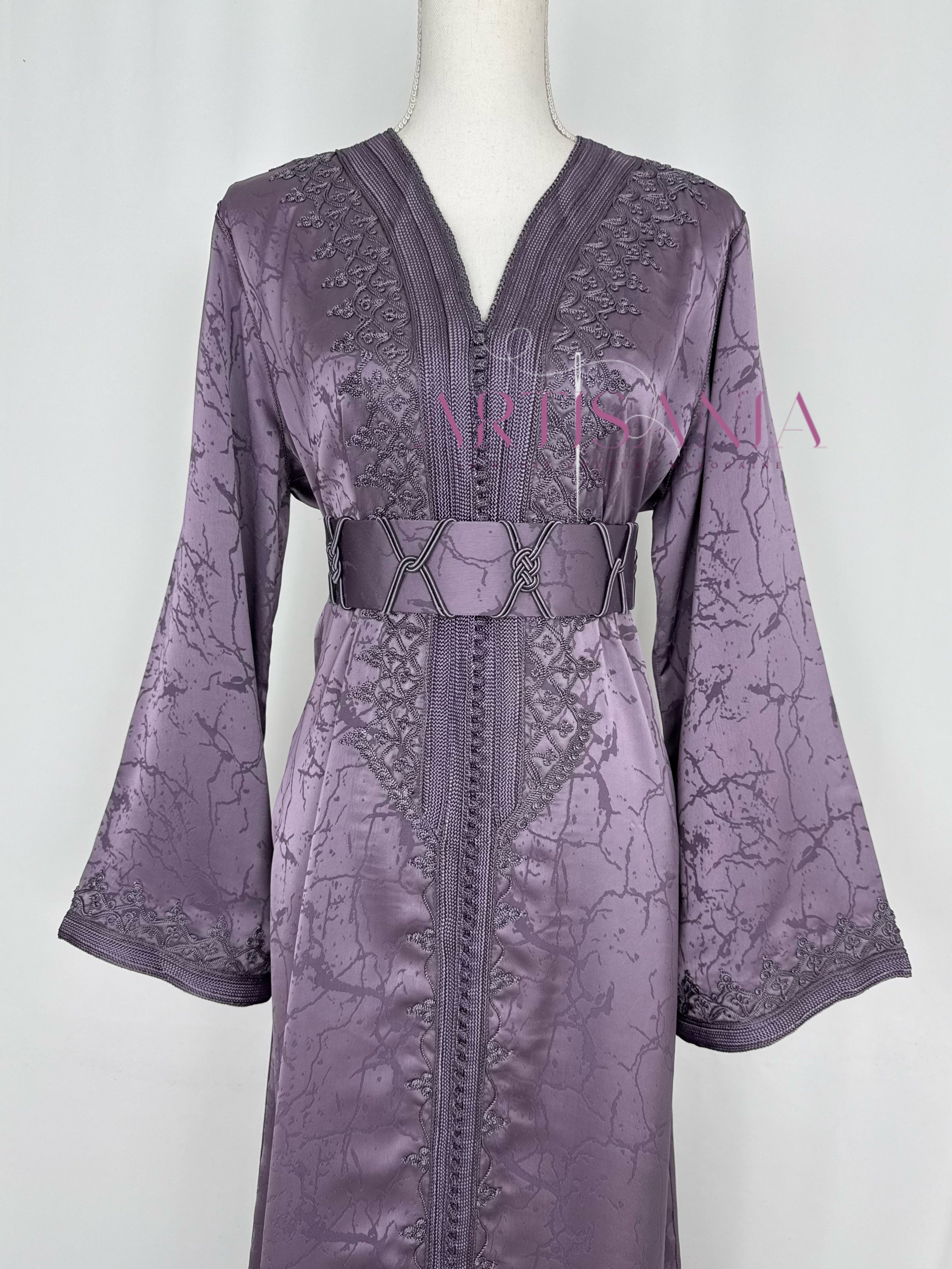 Caftan marocain modèle "Najwa" - tissu Kamkha collection Été 2026 ☀️